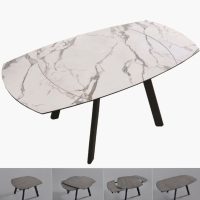 Mesa extensible - 2 alas tapa cristal laminado.