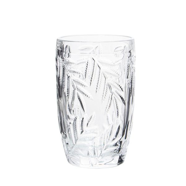 juego de 6 vasos de cristal hojas