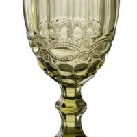 juego de 6 copas de cristal verde cenefa