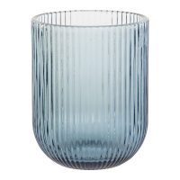 juego de 6 vasos de cristal azul rayas