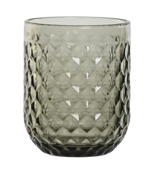 juego de 6 vasos de cristal gris hexágonos