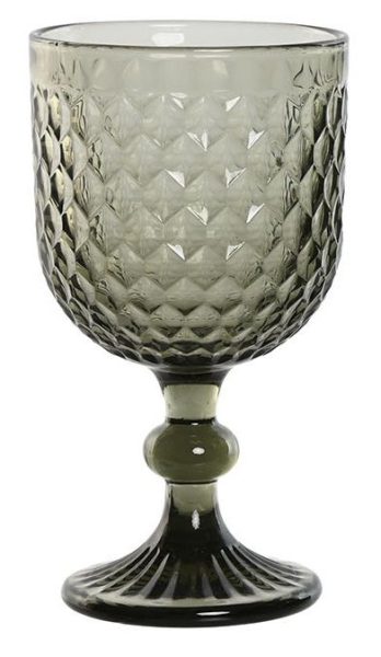 juego de 6 copas de cristal gris hexágonos