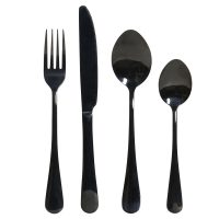 Cubertería negra brillo 16 piezas
