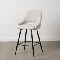 Taburete crema tejido-metal