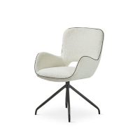 Pack 2 sillas giratorias beige con ribete negro