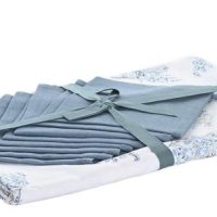 Mantel algodón coral azul 8 pax