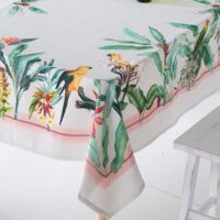 Mantel estampado antimanchas Loros